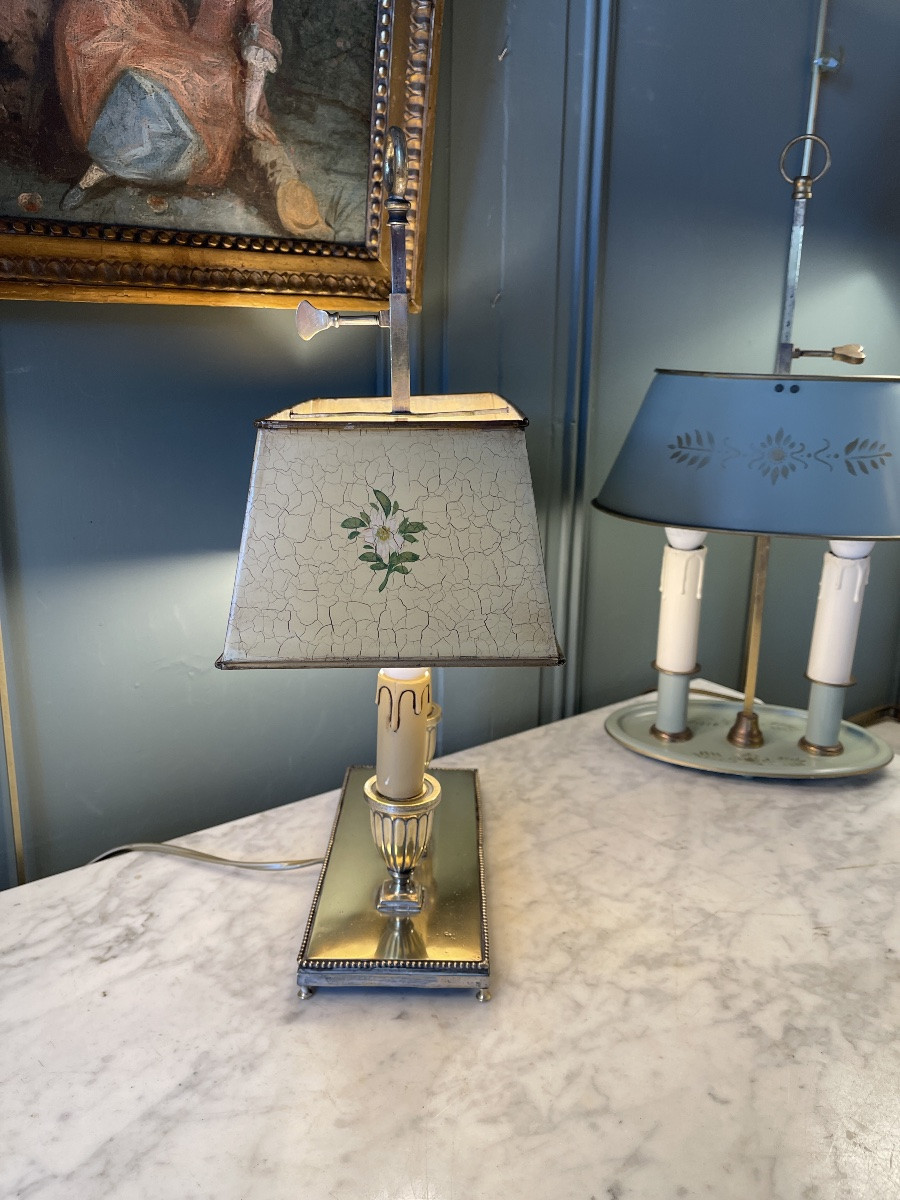 Bouillotte Lamp With Floral Decor, Height 44 Cm-photo-1