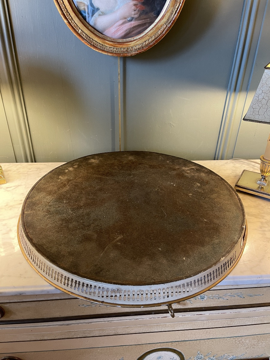 Large Painted Sheet Metal Tray, Diameter 50 Cm-photo-4