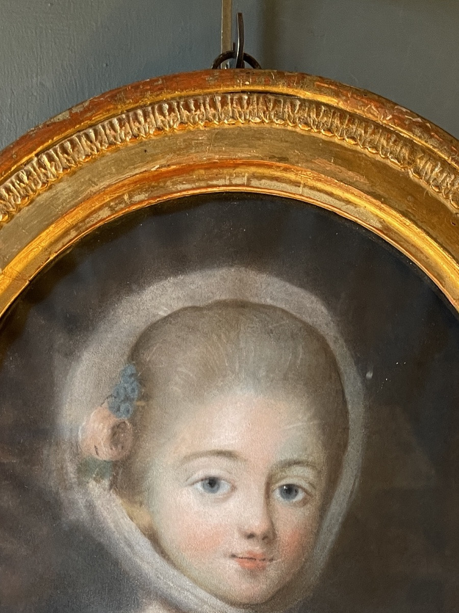 Portrait Of A Young Girl With A Cat, 18th Century Pastel-photo-3