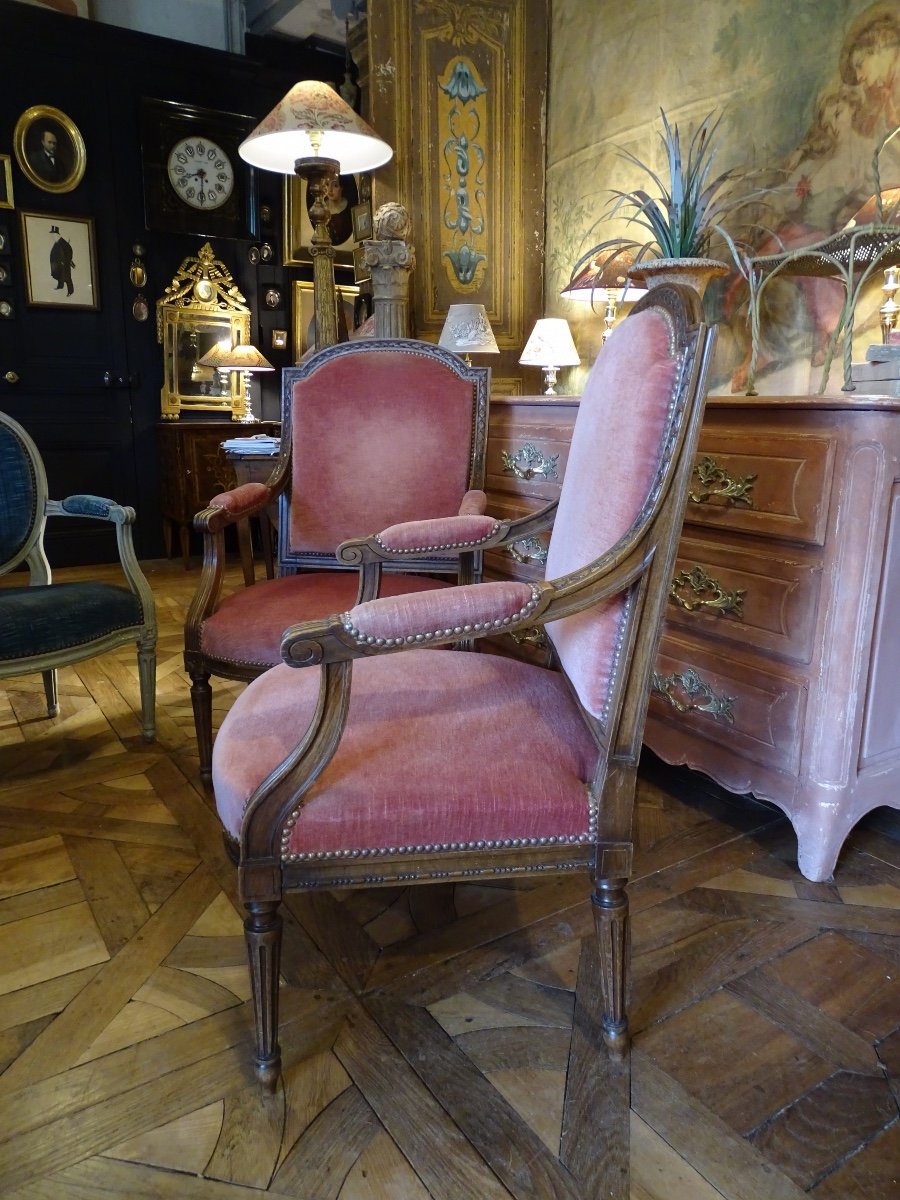 Paire De Fauteuils Style Louis XVI-photo-3