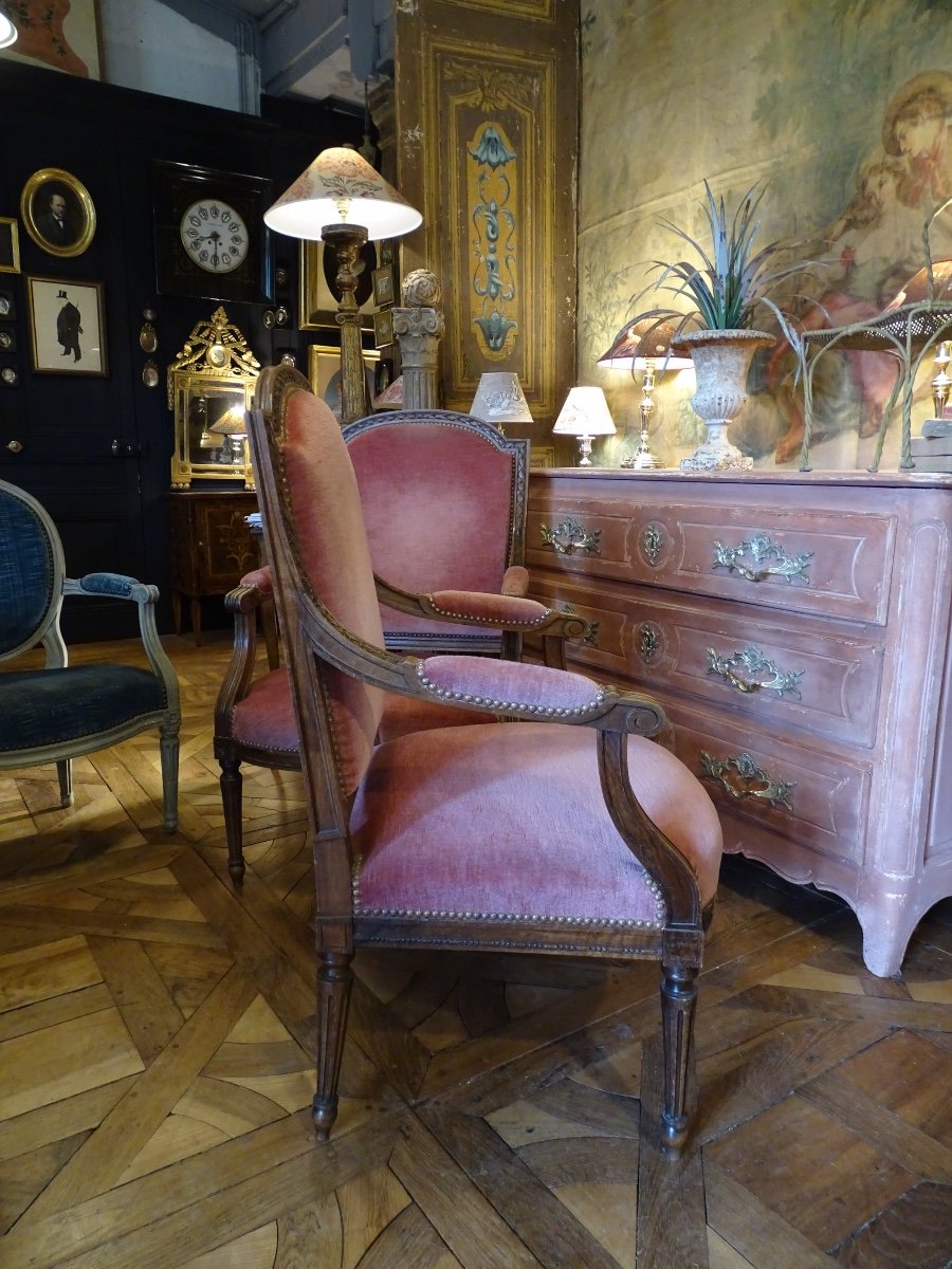 Pair Of Louis XVI Style Armchairs-photo-4