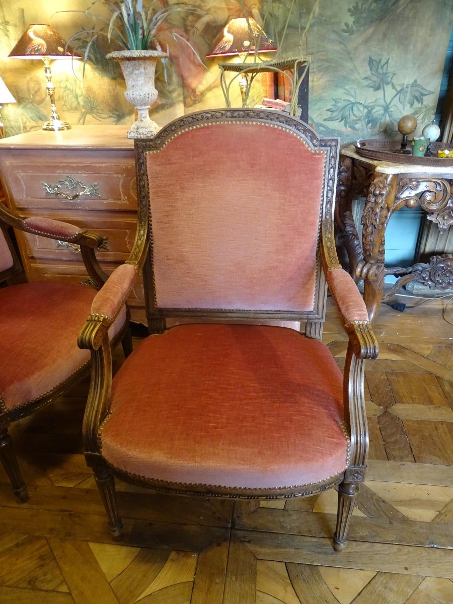 Paire De Fauteuils Style Louis XVI-photo-2