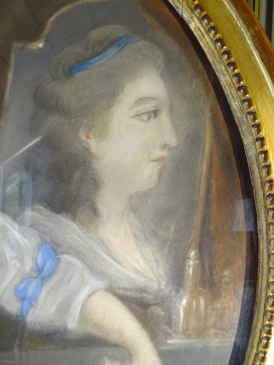 Portrait De Mademoiselle Duthé, Pastel XVIIIème-photo-1
