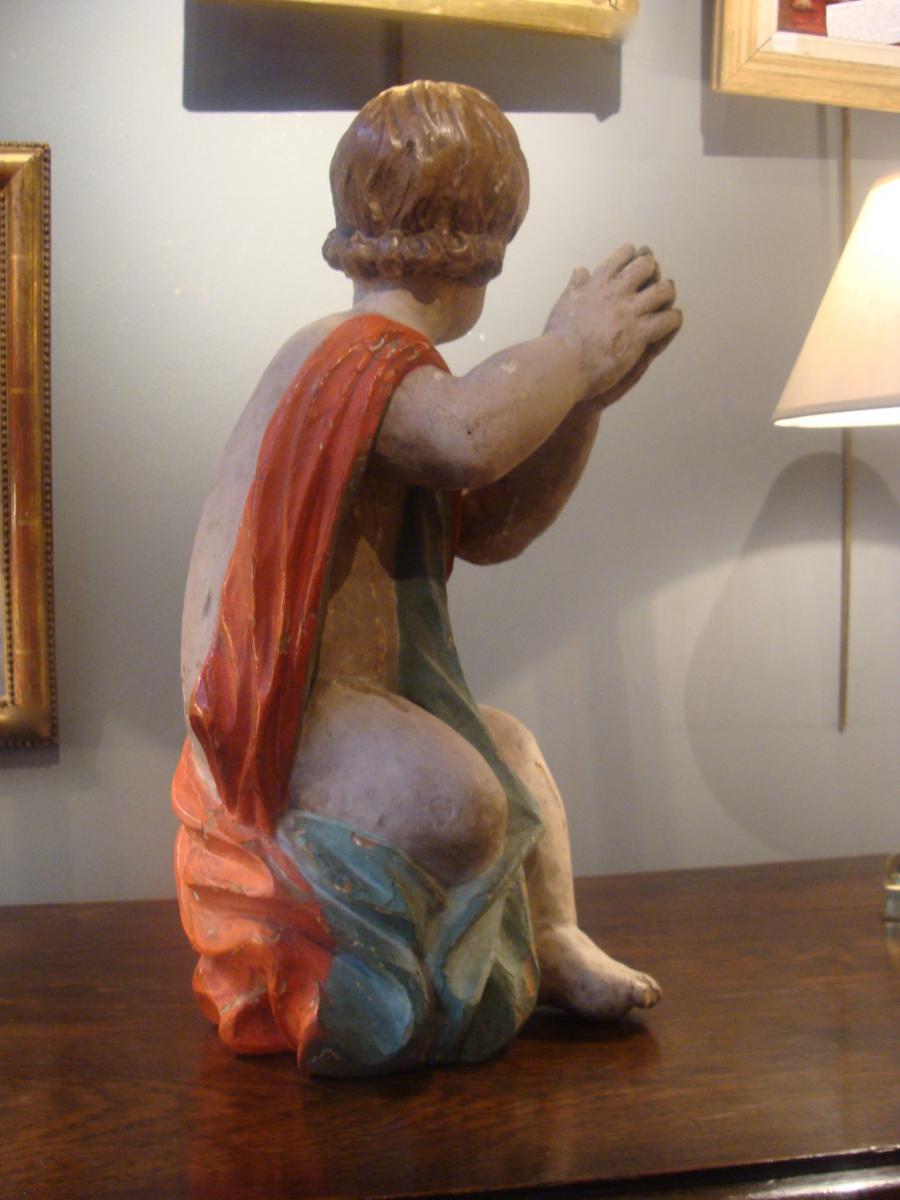 Putto Carved Polychrome-photo-4