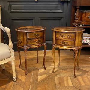 Pair Of Painted Wood Bedside Tables