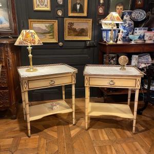 Pair Of Painted Wooden Consoles 