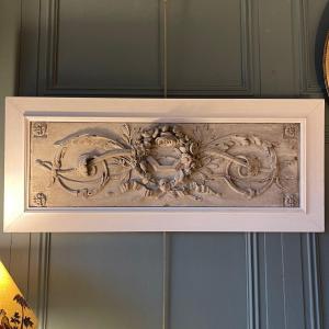 Louis XVI Style Stucco Impost With Flower And Scroll Decor