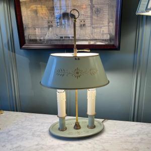 Lampe Bouillotte En T&ocirc;le Peinte C&eacute;ladon