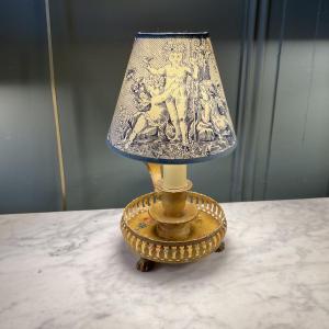 Small Painted Sheet Metal Lamp, Height 24 Cm
