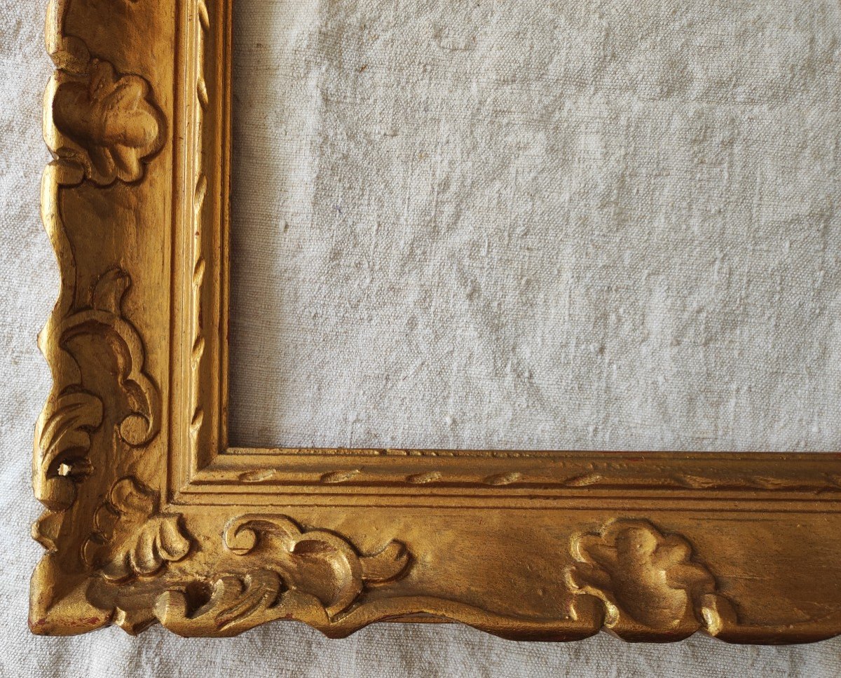 Montparnasse Frame Golden Wood Carved Rabbet 30 Cm X 24 Cm-photo-1