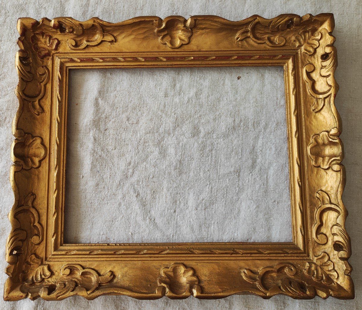 Montparnasse Frame Golden Wood Carved Rabbet 30 Cm X 24 Cm