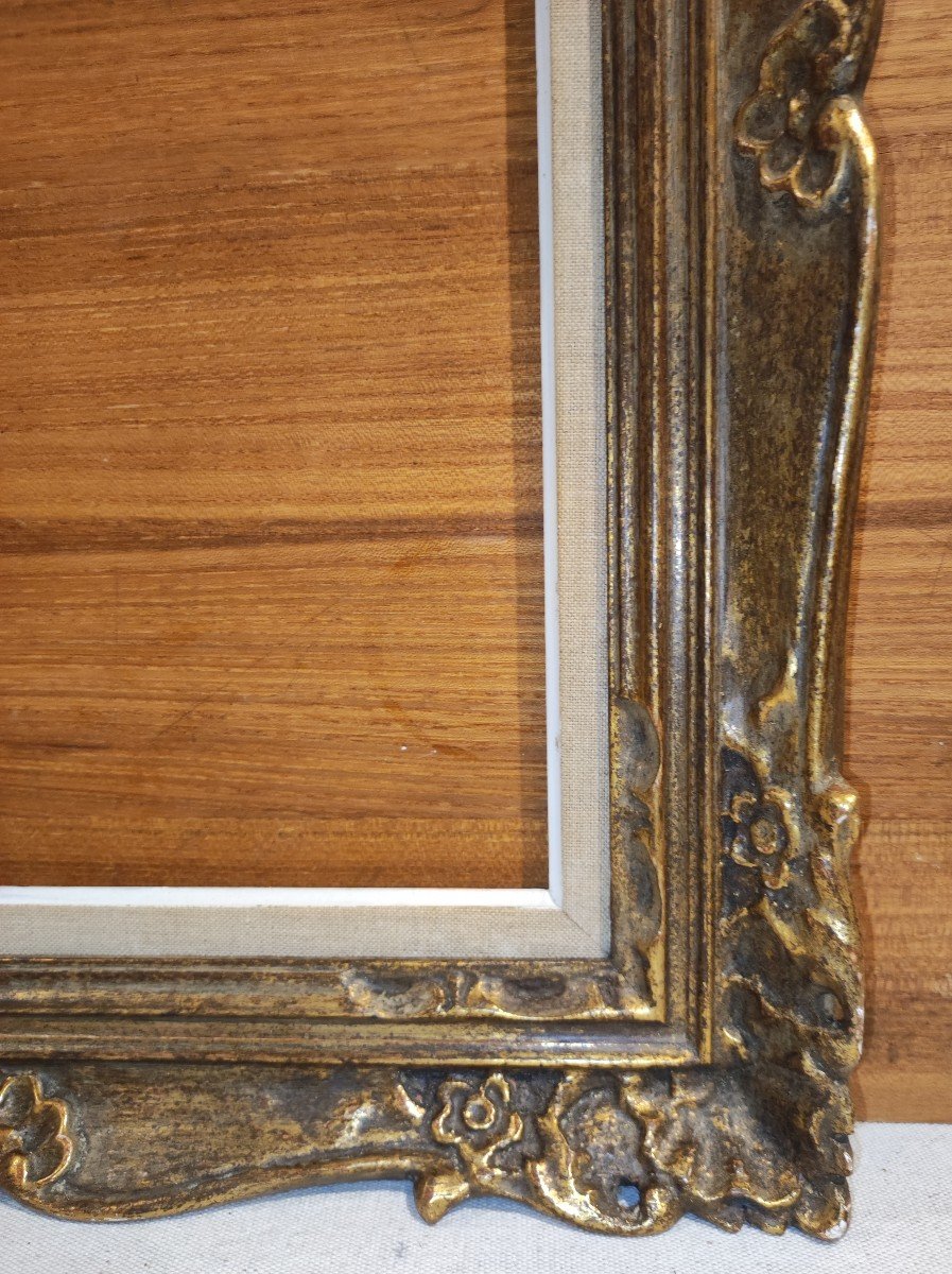 Montparnasse Frame Gilded Patinated Wood 6 F Rebate 41 Cm X 33 Cm-photo-4