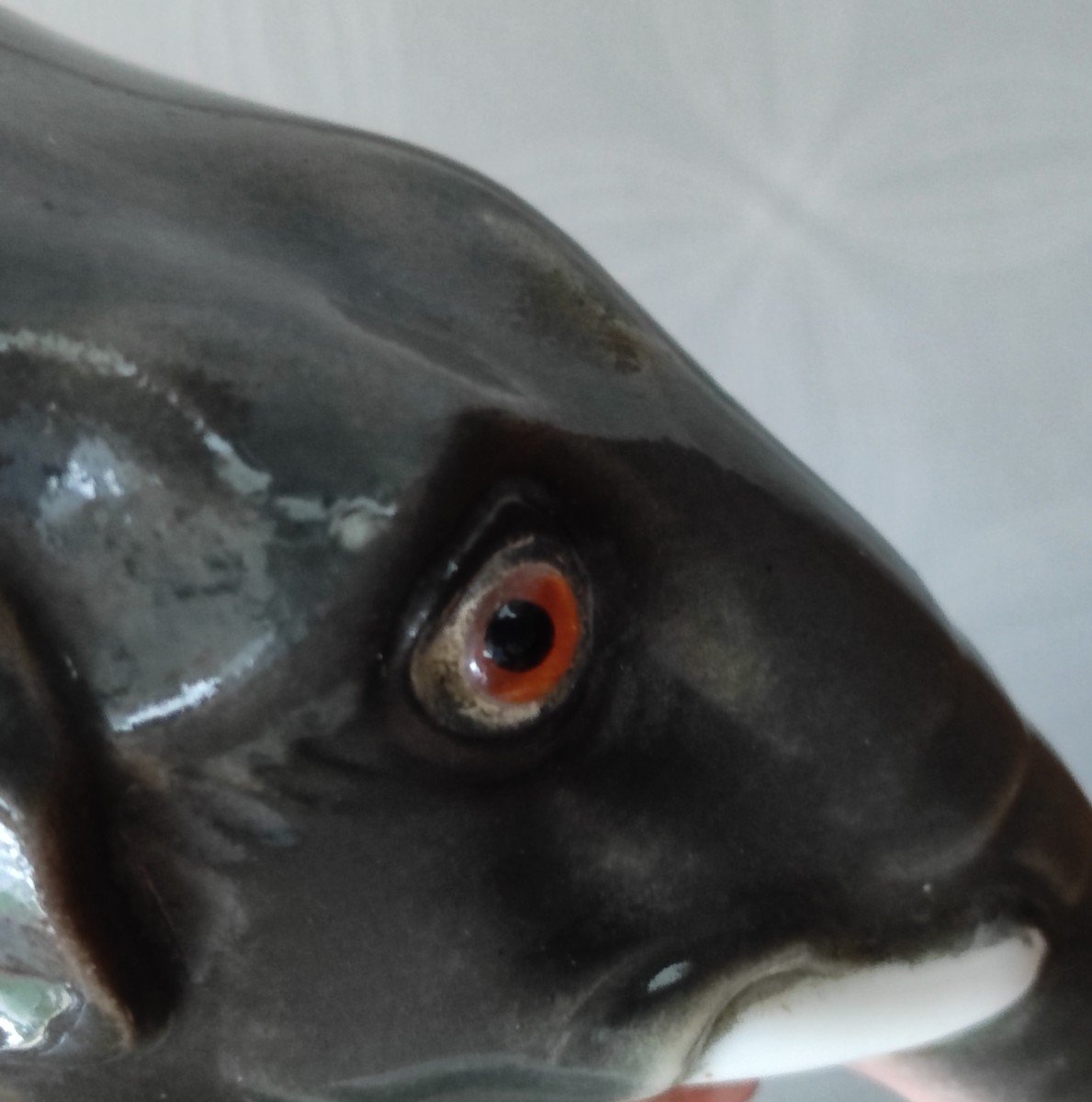 Veilleuse éléphant porcelaine yeux Verre Art déco orientaliste-photo-1