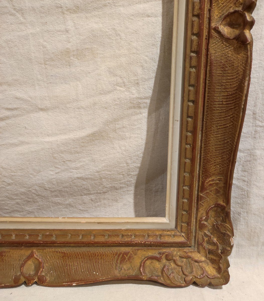 Montparnasse Frame, Patinated Gilded Wood, 54 Cm X 42 Cm -photo-2