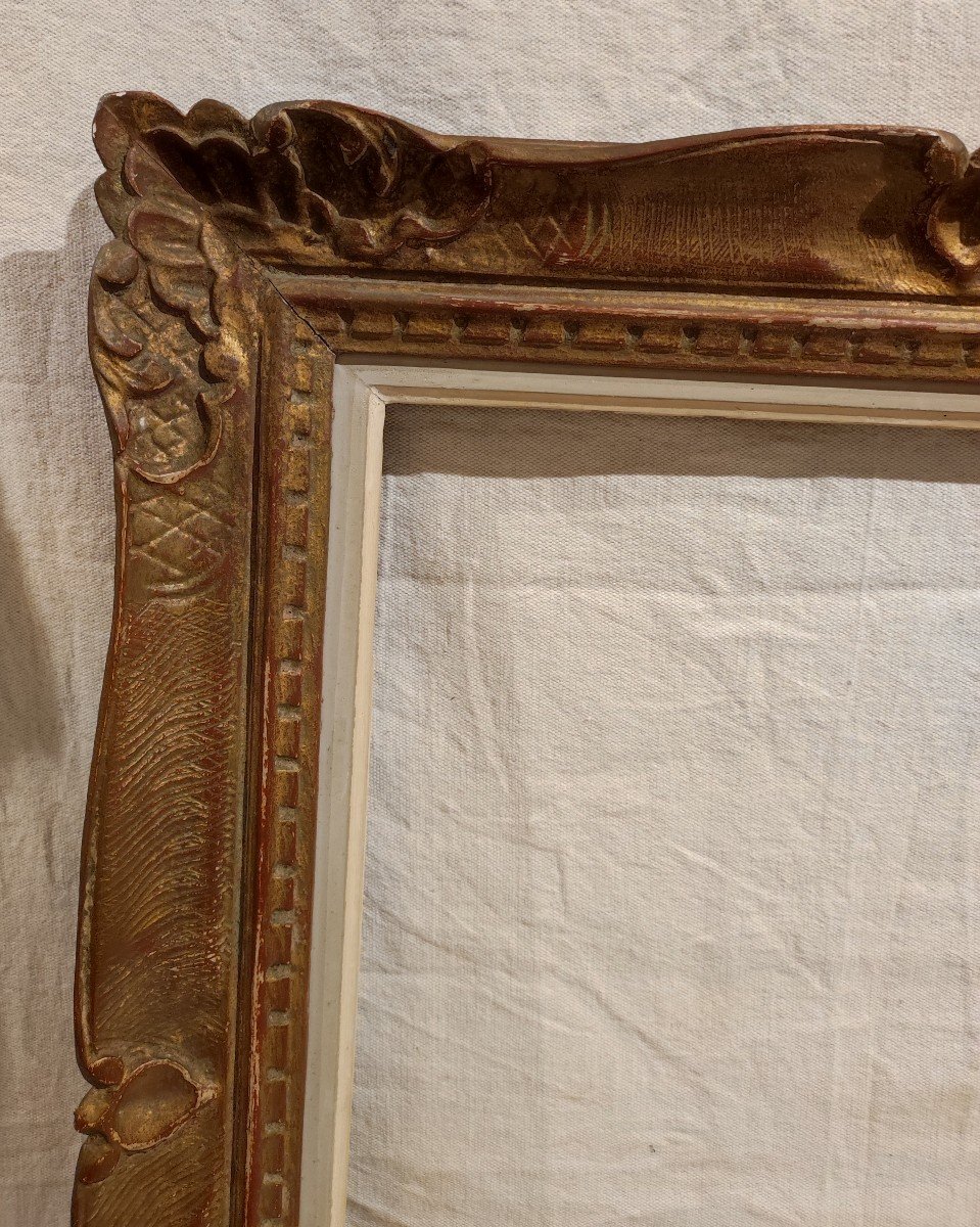 Montparnasse Frame, Patinated Gilded Wood, 54 Cm X 42 Cm -photo-4