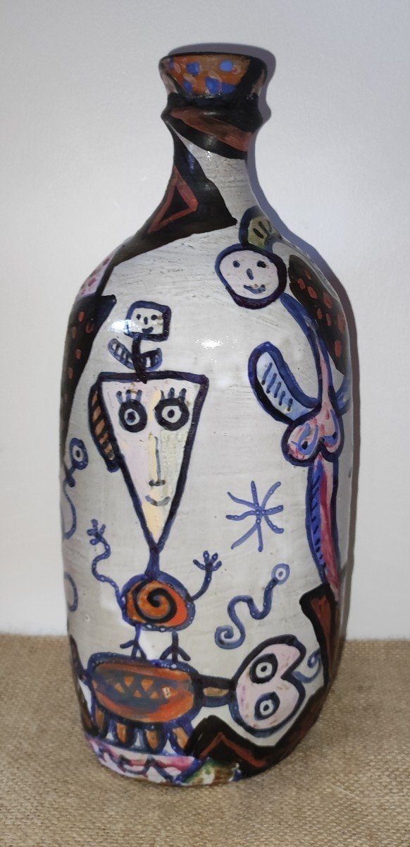 Vase Bouteille Jean Paul Baudoin Céramique