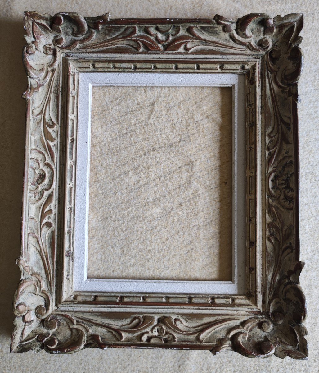 Montparnasse Frame Rabbet 24 Cm X 18 Cm Carved Patinated Wood 