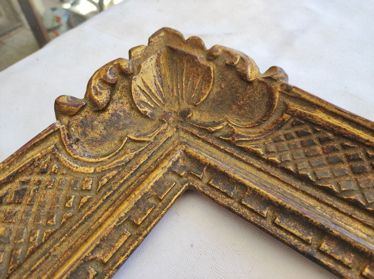 Montparnasse Frame Carved Golden Wood Rabbet 24 Cm X 20 Cm-photo-5