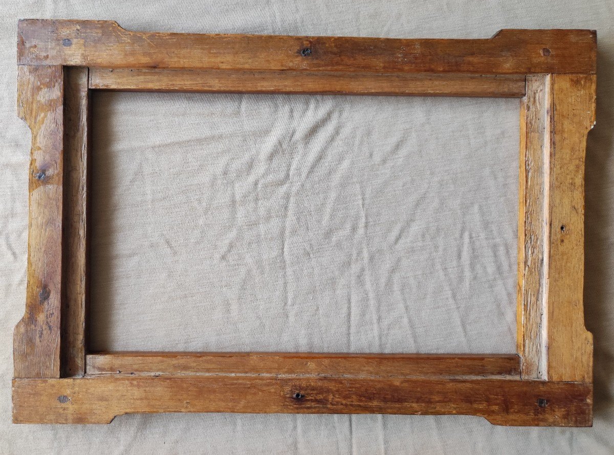 Old Frame 5m Art Nouveau Wood Rebate 35 Cm X 22 Cm -photo-2