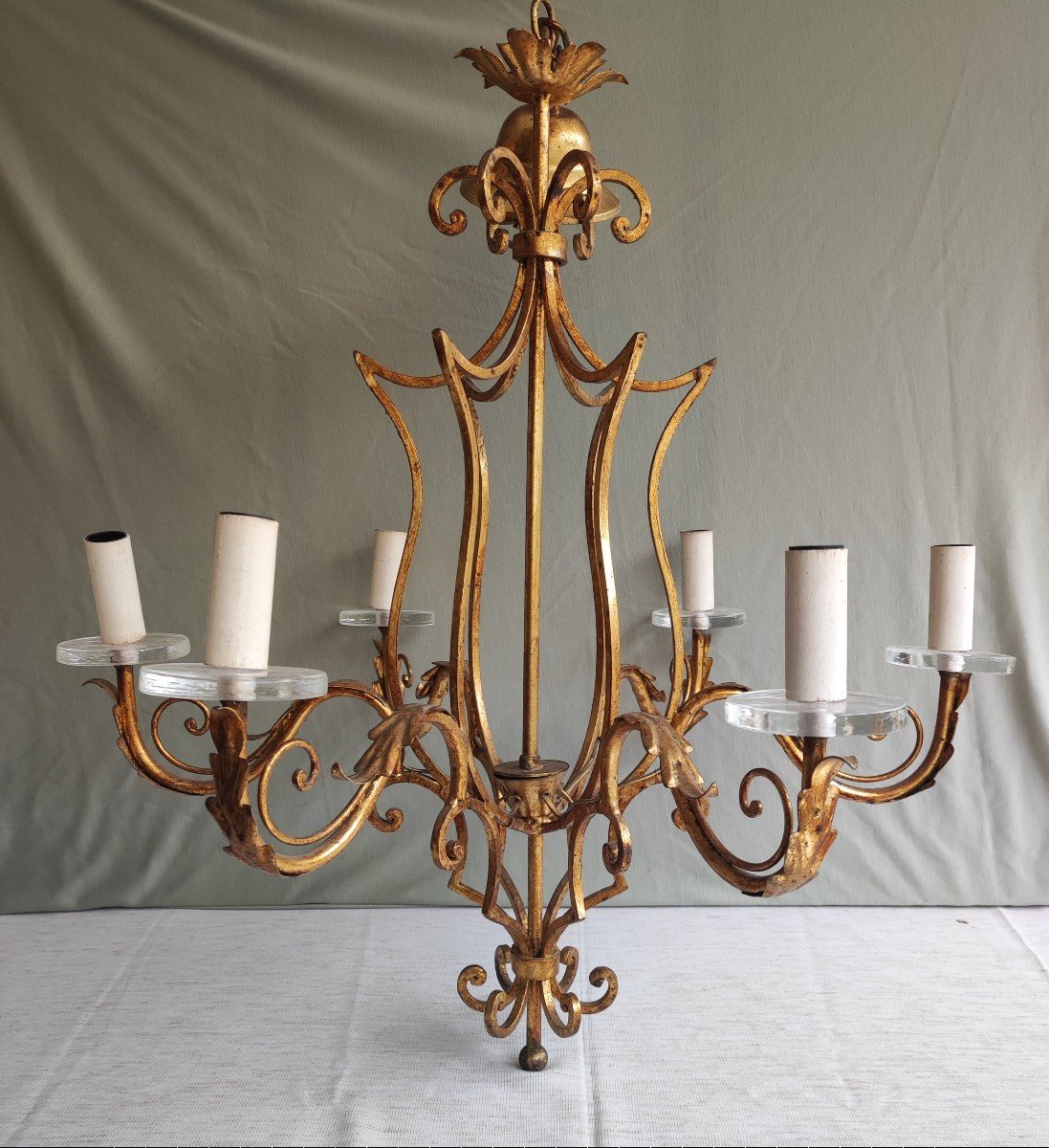 Beautiful Pair Of Golden Chandeliers -photo-4