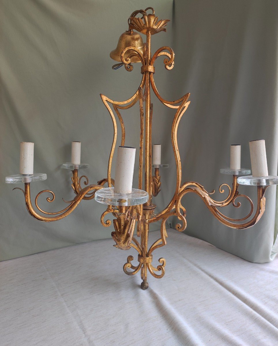 Beautiful Pair Of Golden Chandeliers -photo-5