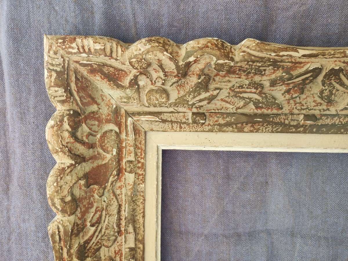 Montparnasse Frame Carved Wood Patinated Rebate 30 Cm X 24 Cm -photo-4