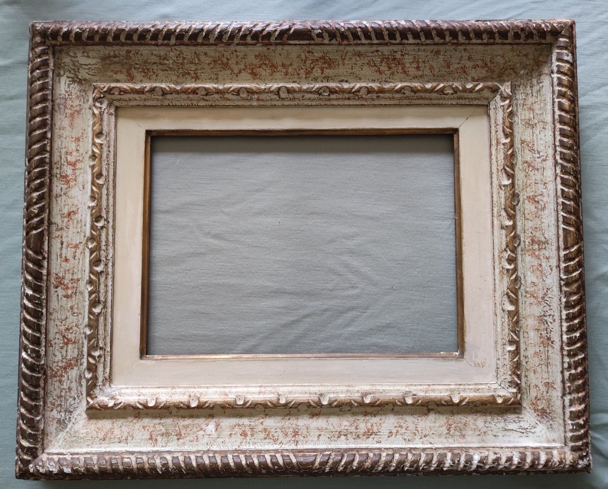 Montparnasse Frame 4f Patinated Wood Rebate 33 Cm X 24 Cm -photo-6