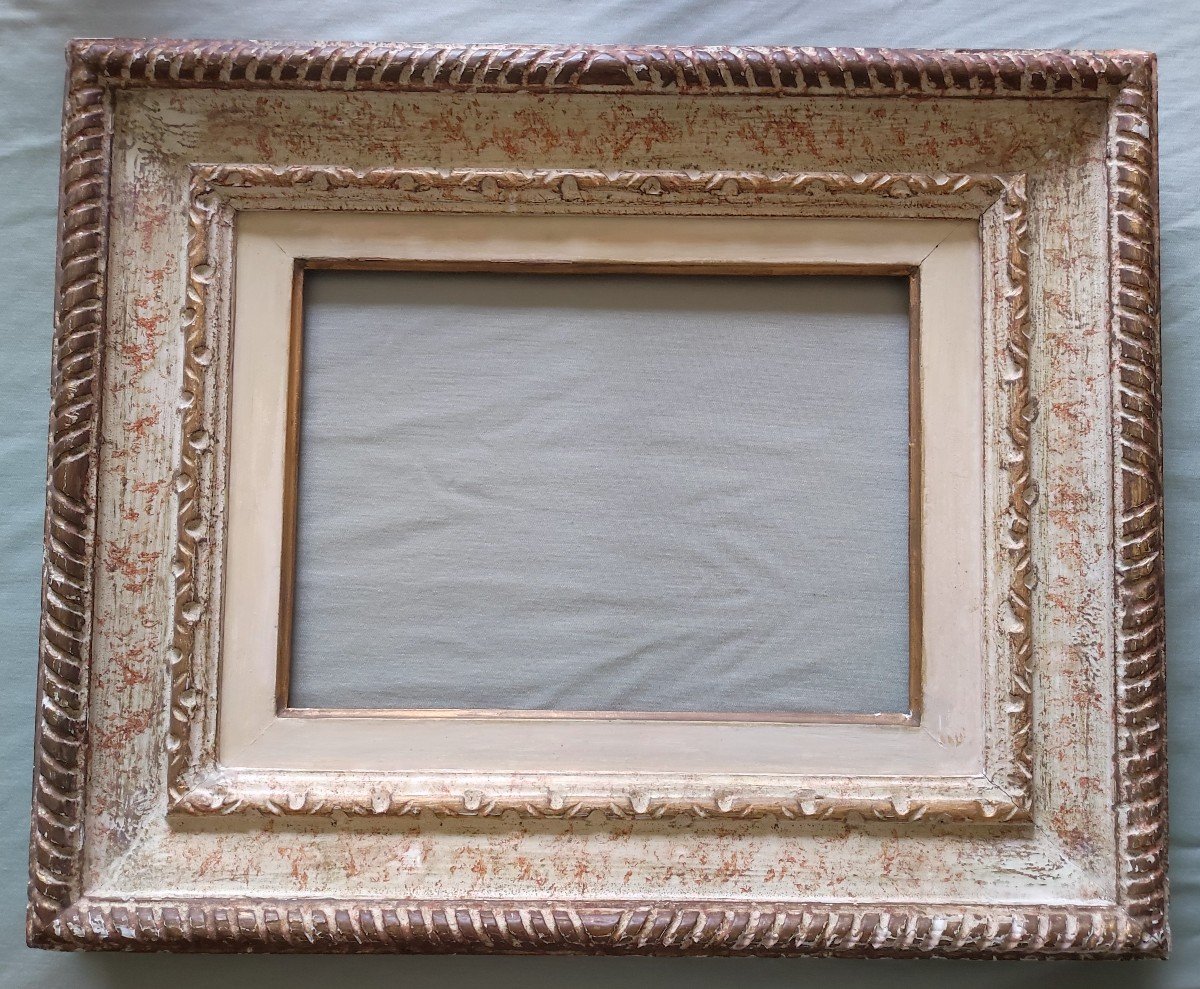 Montparnasse Frame 4f Patinated Wood Rebate 33 Cm X 24 Cm 