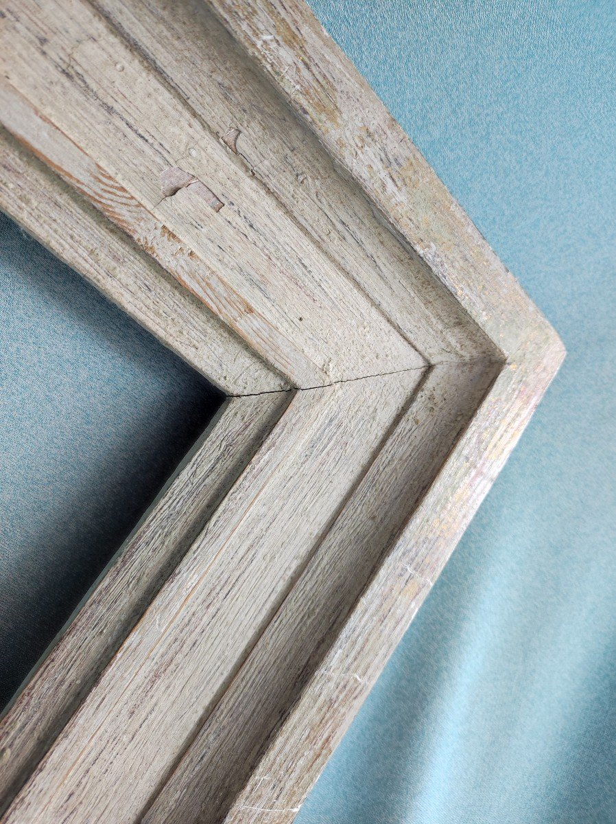 Old Patinated Wood Frame Rebate 46 Cm X 32 Cm -photo-4