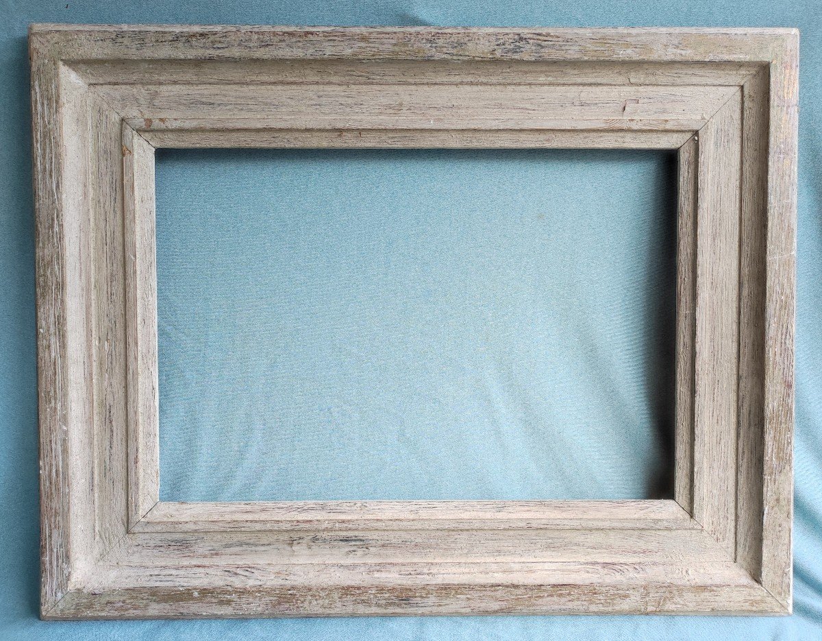 Old Patinated Wood Frame Rebate 46 Cm X 32 Cm 