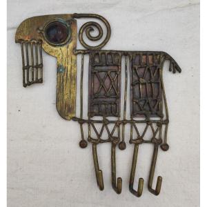 Animal Sculpture Jarc Wall Key Holder 70s