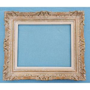 Frame 6f Montparnasse Carved Wood Patinated Rebate 41 Cm X 33 Cm