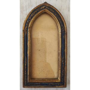 Ancien Cadre Style Renaissance Italie Feuillure 13 Cm X 5,5 Cm 