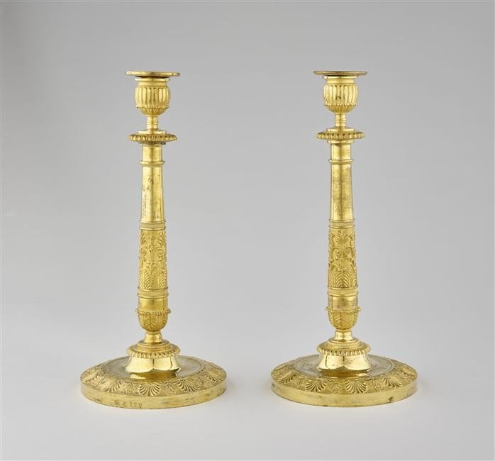 Attributed To Claude Galle - Pair Of Empire Candlesticks-photo-1