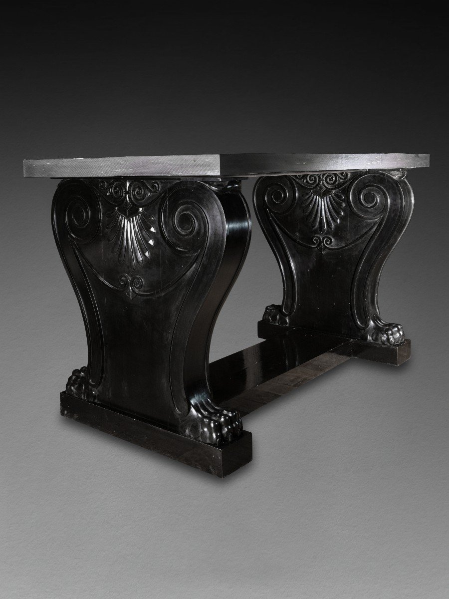 Neoclassical Table In Blackened Pear Wood