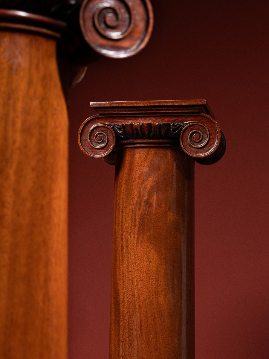 Four Ionic Mahogany Columns — 19th Century-photo-2