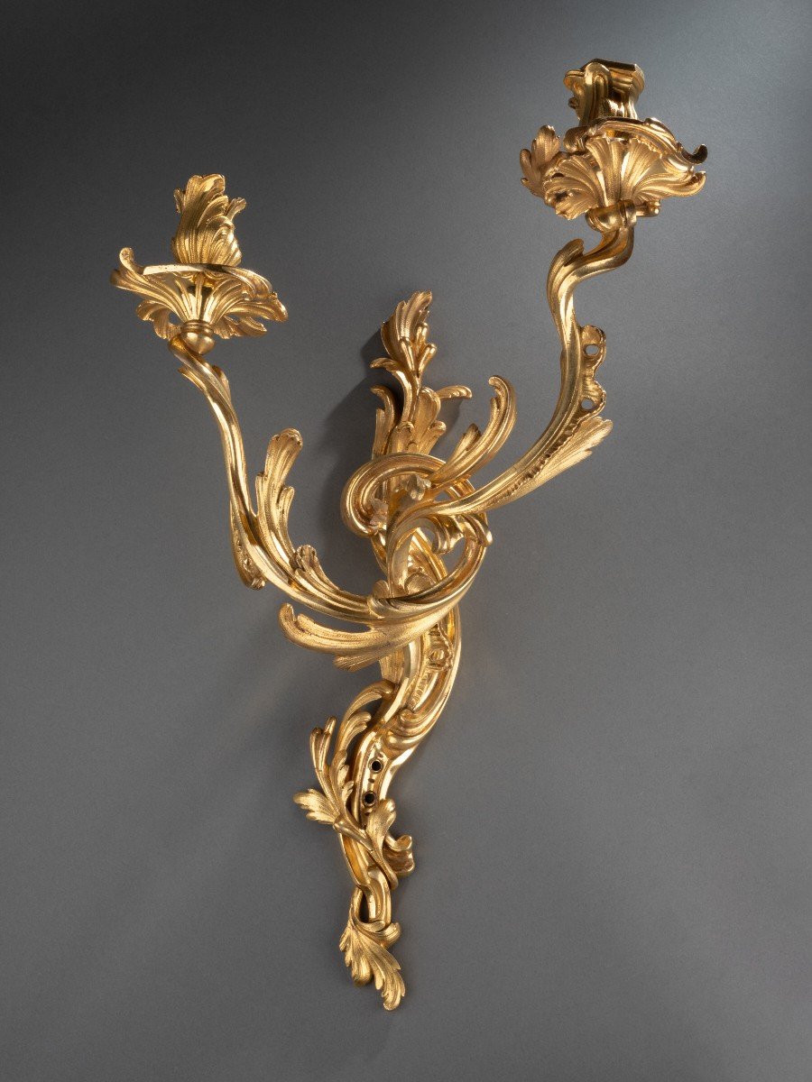 Four Ormolu Louis XV Wall Lights