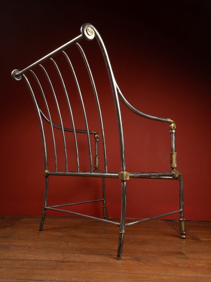 19th Century Steel Armchair-photo-4