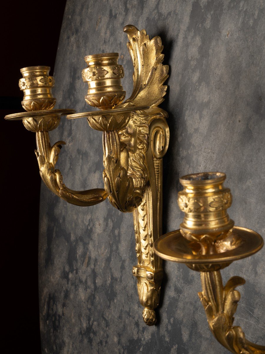 A Pair Of Louis XV Wall Lights With ‘faun’ Masks-photo-2