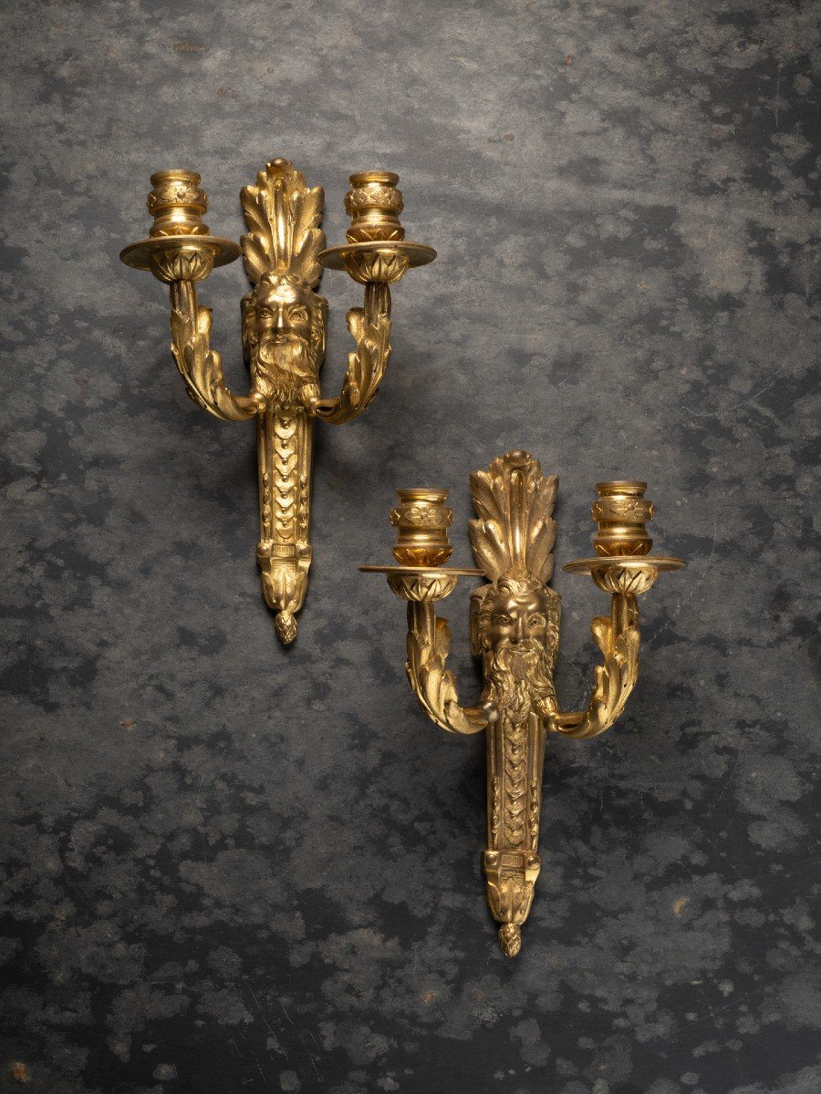 A Pair Of Louis XV Wall Lights With ‘faun’ Masks