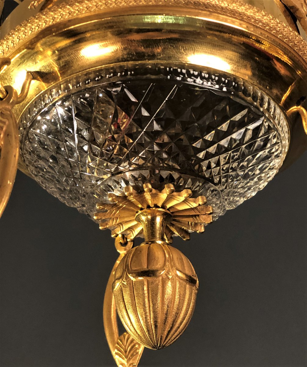 Chandelier In Cut Crystal And Gilt Bronze - St Petersburg Circa 1820 --photo-4