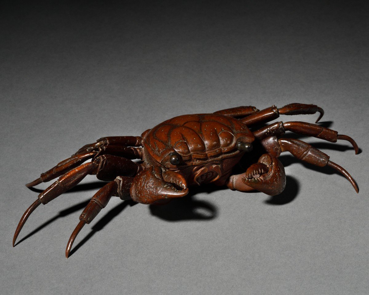 Jizai Okimono Représentant Un Crabe