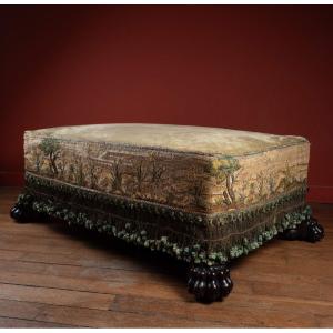 Accent-table/settee In The Taste Of Renzo Mongiardino, With 17th Century Flemish Embroidery