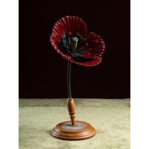 Botanical Model Of A Poppy Flower (papaver Rhoeas) By Robert Brendel