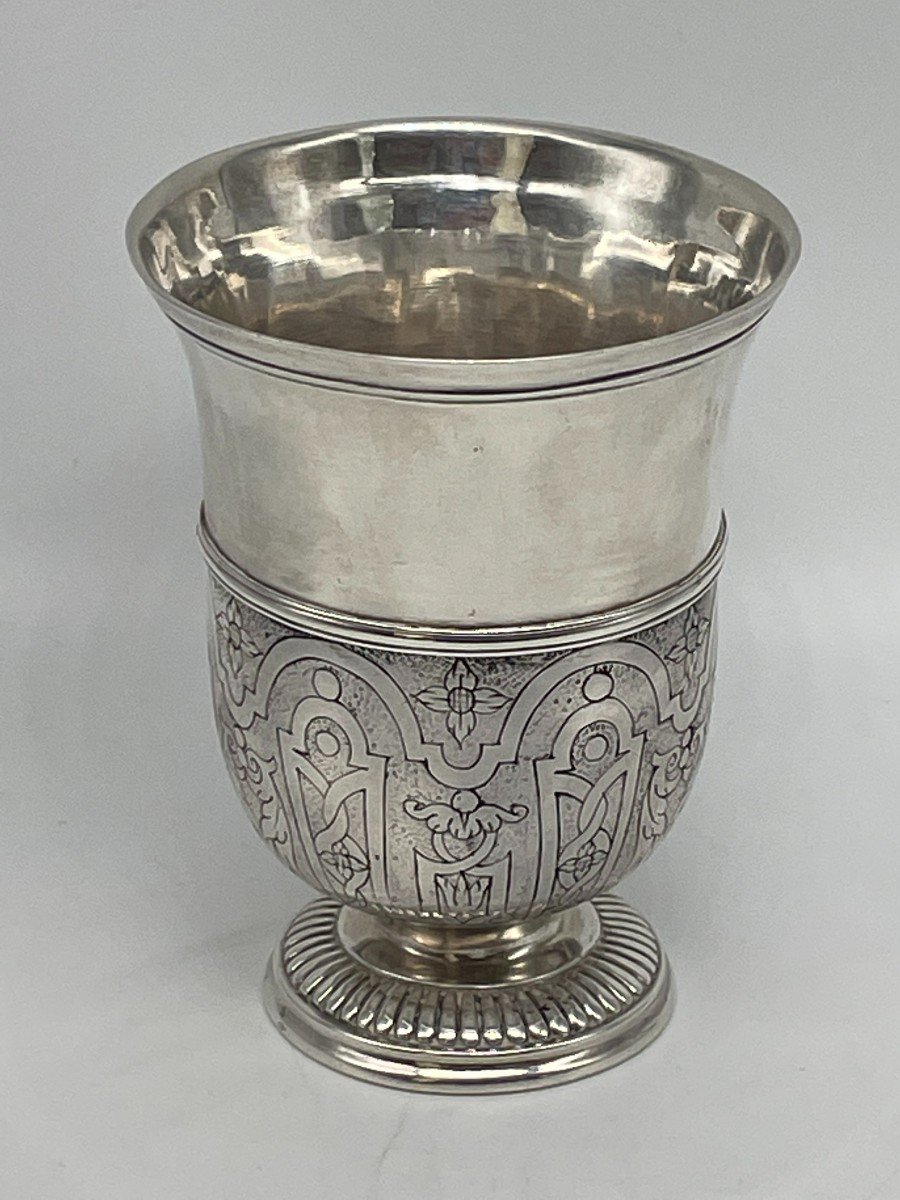 Timbale En Argent XVIIIe Morlaix 1717 -photo-2