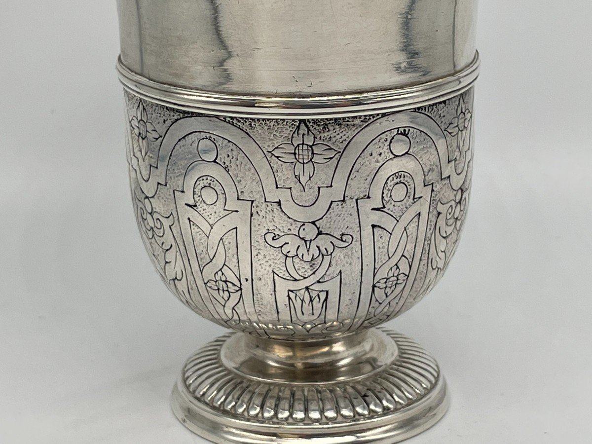 Timbale En Argent XVIIIe Morlaix 1717 -photo-3