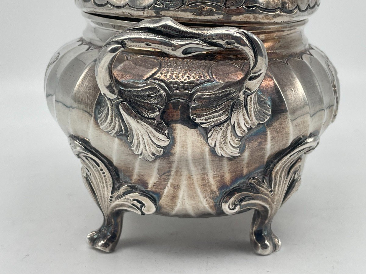 Sugar Bowl / Sugar Pot In Silver 18th Bordeaux 1765-photo-1