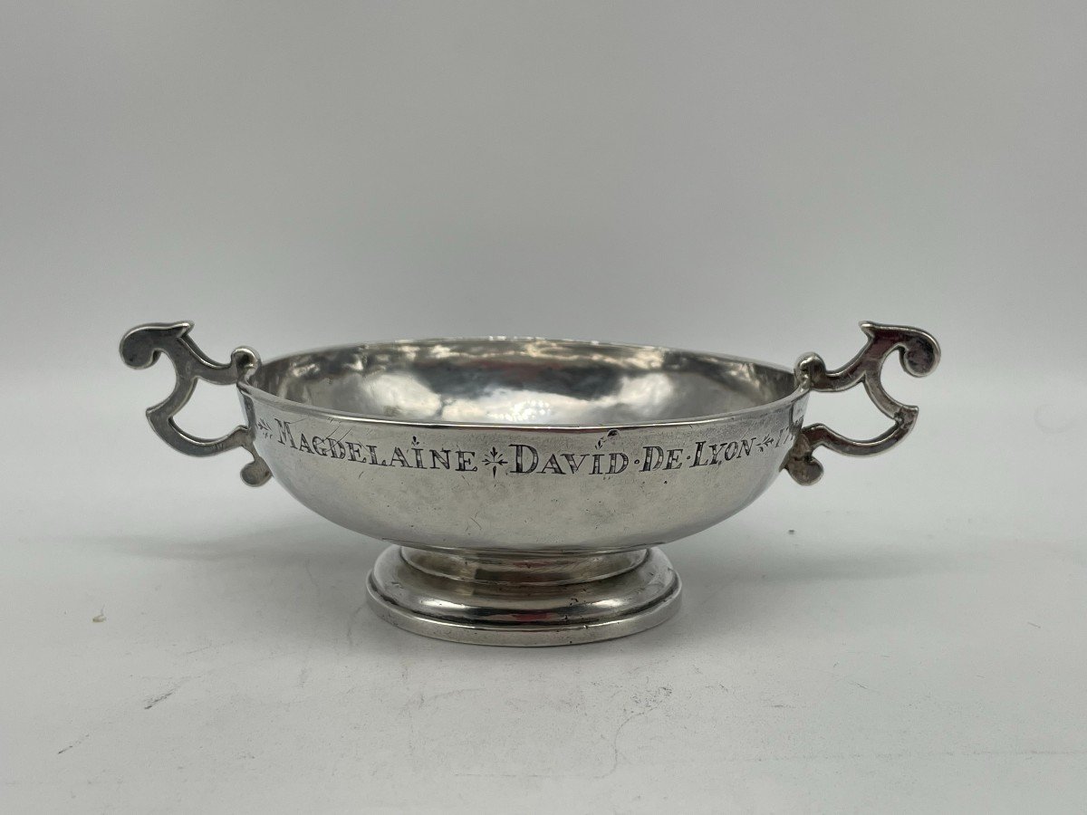 Coupe De Mariage En Argent XVIIIe 1717 Trevoux Gravures Patronymiques-photo-2