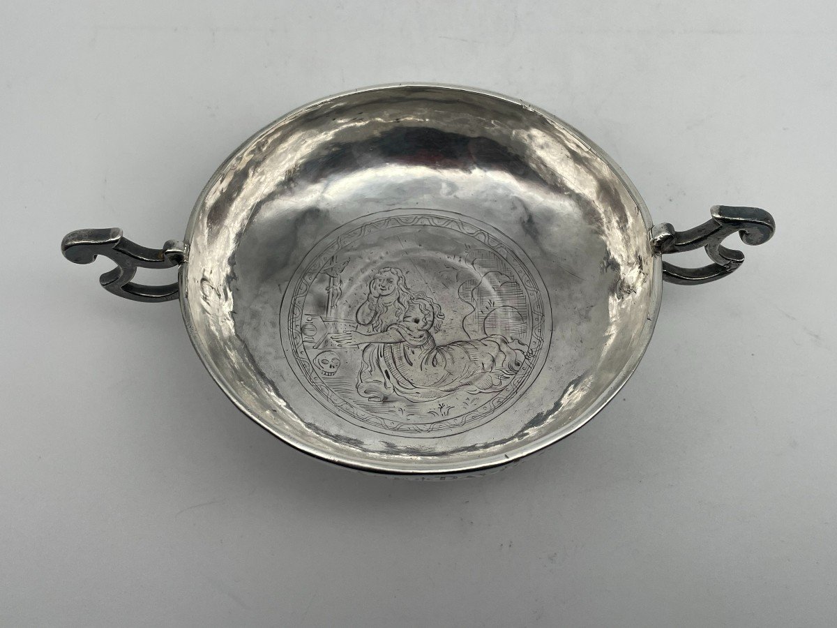 Coupe De Mariage En Argent XVIIIe 1717 Trevoux Gravures Patronymiques-photo-7