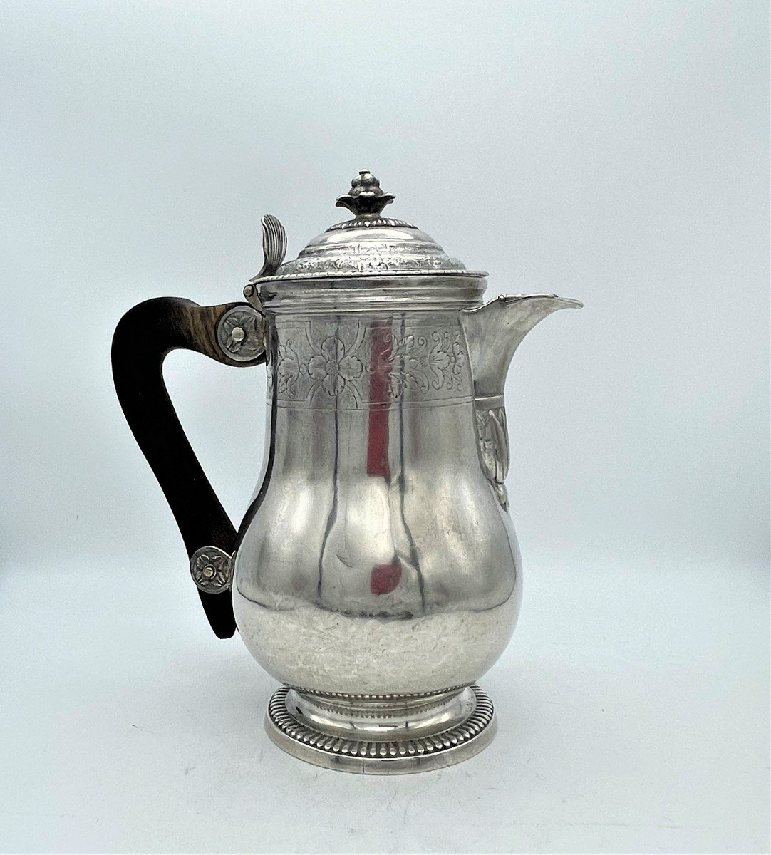 Cafetière / Pot Couvert En Argent XVIIIe Calais 1722/1738 -photo-2